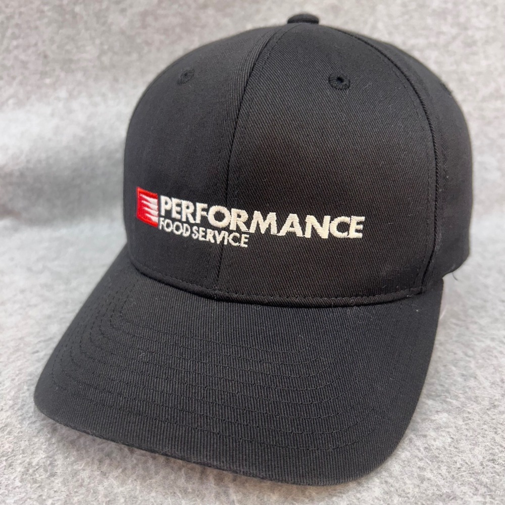 Performance Food Service Mens Black Port Authority Hat Flexfit Logo S/M